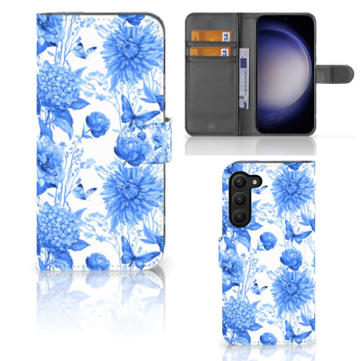 Hoesje voor Samsung Galaxy S23 Plus Flowers Blue Hoesje voor Samsung Galaxy S23 Plus Flowers Blue