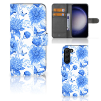 Hoesje voor Samsung Galaxy S23 Plus Flowers Blue - thumbnail