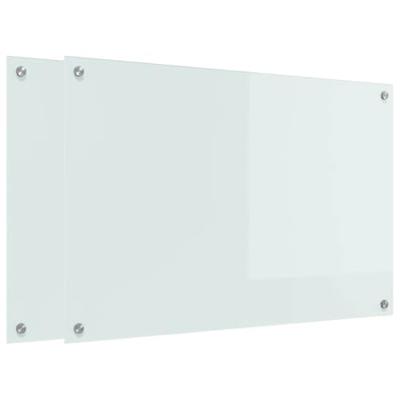 VidaXL Keuken achterwand 2 pcs wit 90 x 60 cm gehard glas VidaXL Keuken achterwand 2 pcs wit 90 x 60 cm gehard glas
