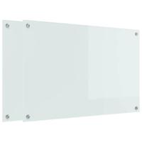 VidaXL Keuken achterwand 2 pcs wit 90 x 60 cm gehard glas - thumbnail