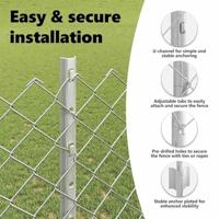 VidaXL Hek met paal zilver 1,2 x 10 m staal - thumbnail