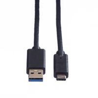 ROLINE GREEN USB 3.2 Gen 1 kabel, A-C, M/M, zwart, 1 m - thumbnail