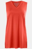 Ulla Popken Top, V-hals, brede bandjes, zijsplitten - Grote Maten - thumbnail