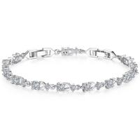 Vrouwen schijnt Cubic Zirkonia kristal sieraden armband (zilver) - thumbnail