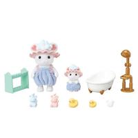 Sylvanian Families familie Marshmallow muis badtijd broer en zus - thumbnail