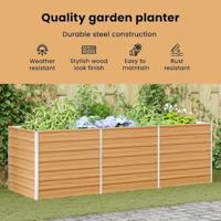 Verhoogde plantenbak Licht Bruin 240 x 80 x 77 cm - thumbnail