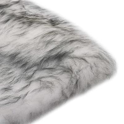 VidaXL Stoelkussens 2 st 40x40 cm schapenvacht gemêleerd donkergrijs