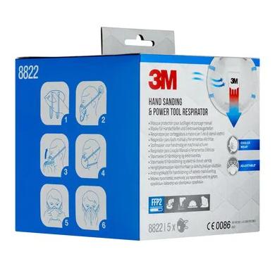3M Cool Flow stofmasker, FFP2, met ventiel, pak van 5 stuks