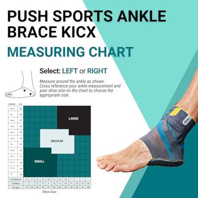 Push Sports 6433 Enkelbrace Kicx - Antraciet - S - Links - thumbnail
