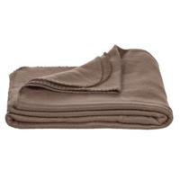 Fleeceplaid Basic - bruin - 125x150 cm - Leen Bakker - thumbnail