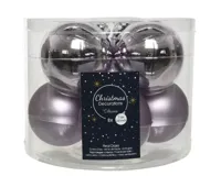 Kerstballen Glas Ø7cm Lila 8st - thumbnail