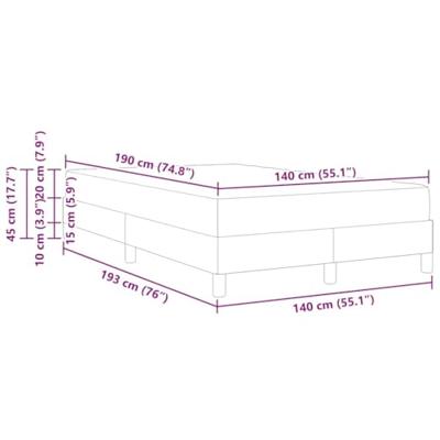 Boxspring bed Taupe, Bruin 140 x 190 cm Stof, Engineered Hout