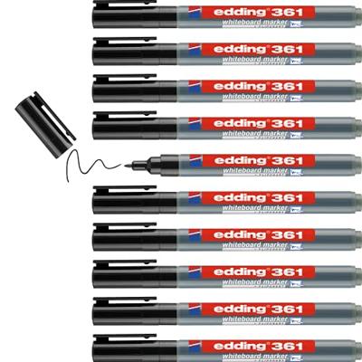 Whiteboardmarker edding 361 rond 1mm zwart | 10 stuks