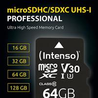 Intenso Professional microSDHC-kaart 32 GB Class 10, UHS-I Incl. SD-adapter - thumbnail