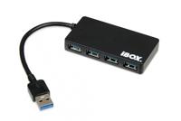 iBox IUH3F56 interface hub USB 3.2 Gen 1 (3.1 Gen 1) Type-A 5000 Mbit/s Zwart - thumbnail