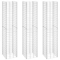VidaXL Schanskorf plantenbakken 3 st verhoogd 30x30x150 cm ijzer - thumbnail