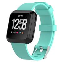 By Qubix - Compatible met Fitbit Versa 1/2 & Lite rubberen sport bandje - Groen - Compatible fitbit bandje - thumbnail