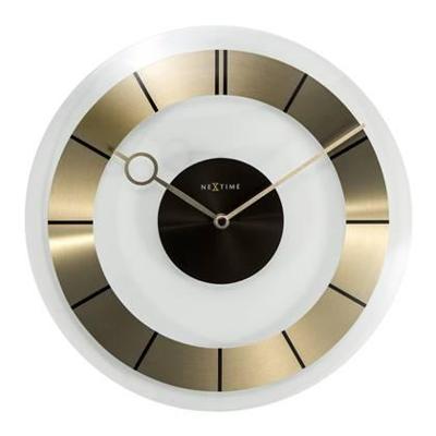 NeXtime NE-2790GO Wandklok Dia. 31 Cm, Glas, Goud, &apos;Retro&apos;