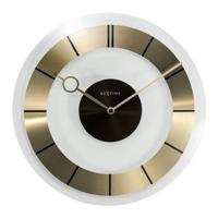 NeXtime NE-2790GO Wandklok Dia. 31 Cm, Glas, Goud, &apos;Retro&apos; - thumbnail