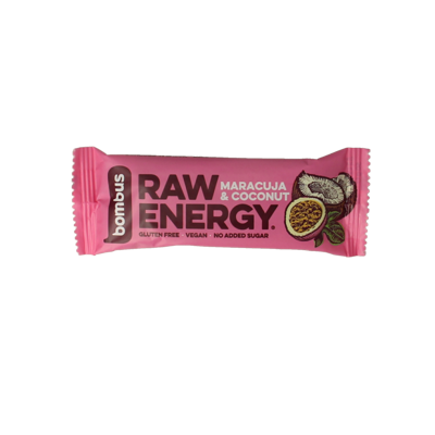 Bombus Raw energy bar maracuja & coconut 50 Gram Bombus Raw energy bar maracuja & coconut 50 Gram