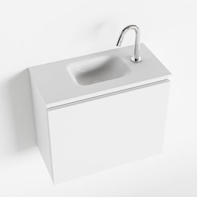 MONDIAZ OLAN 60cm toiletmeubel talc. LEX wastafel talc midden 1 kraangat