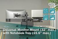 Digitus DA-90436 Monitorbeugel 1-voudig 5,1 cm (2) - 304,8 cm (120) Zwart Uittrekbaar, Draaibaar, In hoogte verstelbaar, Kantelbaar, Kantelbaar en roteerbaar, - thumbnail