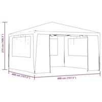 Partytent met zijwanden professioneel 90 g/m 4x4 m wit - thumbnail