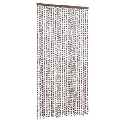 Vliegengordijn 100x230 cm chenille taupe en wit