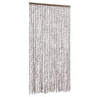 VidaXL Vliegengordijn 100x230 cm chenille taupe en wit - thumbnail