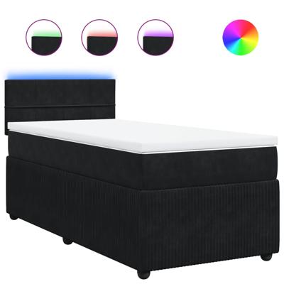 Boxspring met matras fluweel zwart 140x200 cm
