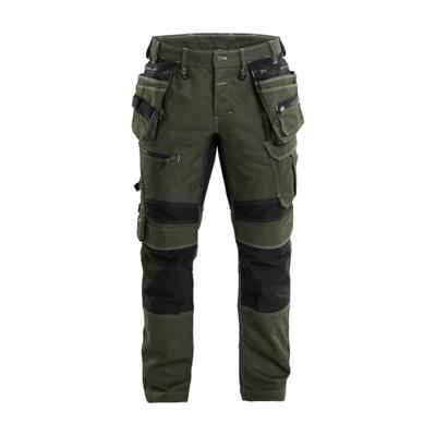 Blåkläder X1900 werkbroek denim stretch herfstgroen/zwart maat 48