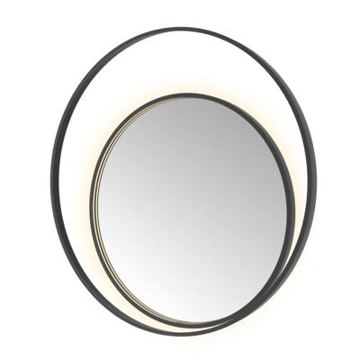 Spiegel Hotbath &MORE 100x100 cm LED-Verlichting Spiegelverwarming Rond Deco Geborsteld Zwart PVD Spiegel Hotbath &MORE 100x100 cm LED-Verlichting Spiegelverwarming Rond Deco Geborsteld Zwart PVD