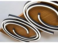 ECO-Light 9180-PL2 WO RIFIA LED-plafondlamp LED 25 W Hout, Zwart - thumbnail