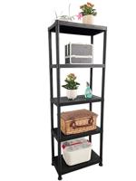 Marbueno - Rek 5 Planken - Kunststof Zwart 61x31x171 cm Tuin 10538 - thumbnail