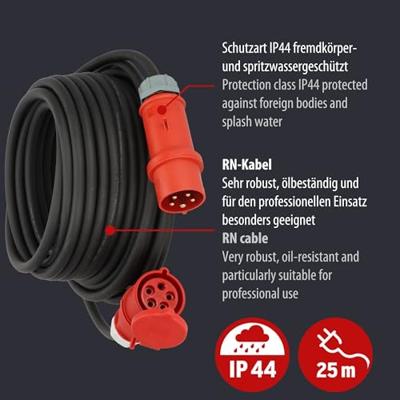 Brennenstuhl 1169390250 Stroom Verlengkabel 32 A Zwart 25 m H07RN-F 5G 4 mm²