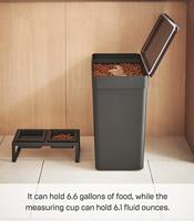 Yamazaki 5618 TOWER Voedingscontainer voor huisdieren (12 KG), zwart, polypropyleen/ABS-hars/POM-hars/siliconen, minimalistisch, 41 x 24 x 42,5 cm - thumbnail