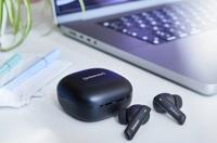 Intenso Buds Pro T500HAE schwarz In Ear oordopjes Bluetooth Zwart Noise Cancelling Waterafstotend Mobiele telefoon - thumbnail