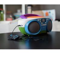 Lenco SCD-41 - CD-speler voor kinderen - CD-radio - Stereo-installatie - Boombox - FM-radiotuner - USB aansluiting - MP3-2 x 1 W RMS vermogen - Werkt op netvoeding en batterijen - Kleurrijk - thumbnail
