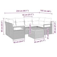 Tuinbankenset met opslag 7 pcs Zwart poly rattan - thumbnail