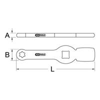 KS Tools 517.0908 3/4 slag-Torx-E-sleutel met 2 slagvlakken, E18 - thumbnail