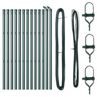 VidaXL Afrasteringspaal 13 pcs groen staal - thumbnail