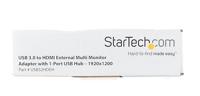 StarTech.com USB 3.0 Super Speed naar HDMI® Multi Monitor Adapter - Externe grafische kaart met 1 poort USB Hub - 1920x1200/ 1080p - thumbnail