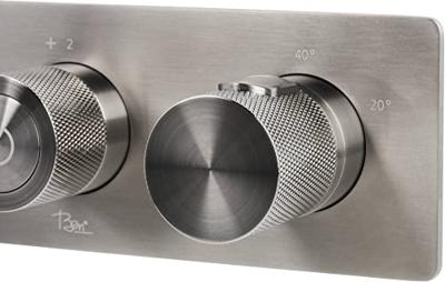 Ben Engraved Cross thermostaat afbouwdeel met omstelrichting gunmetal pvd