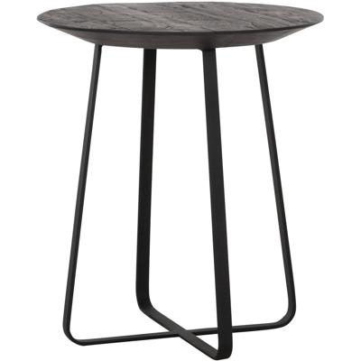 DTP Home Bijzettafel 'Neptunes' Teakhout, 40cm, kleur Zwart