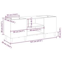 Platenkast 121x38x48 cm bewerkt hout grijs sonoma eikenkleurig - thumbnail