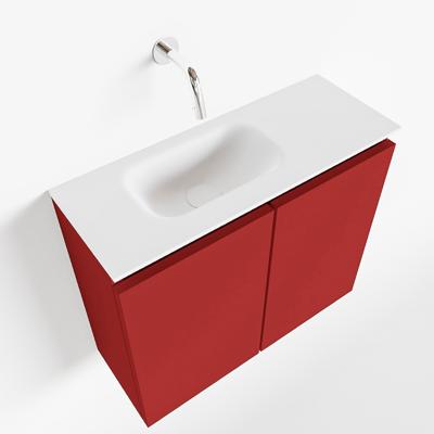 MONDIAZ TURE 60cm toiletmeubel fire. EDEN wastafel talc links geen kraangat MONDIAZ TURE 60cm toiletmeubel fire. EDEN wastafel talc links geen kraangat