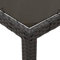 3-delige Tuinset met kussens poly rattan zwart - thumbnail