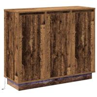 LED Sideboard Oudhout 90 x 32 x 75 cm Bewerkt hout - thumbnail