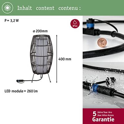 Paulmann Basket 94754 Verlichtingssysteem Plug&Shine Decoratieve LED-lamp LED 3.2 W Warmwit Zwart Paulmann Basket 94754 Verlichtingssysteem Plug&Shine Decoratieve LED-lamp LED 3.2 W Warmwit Zwart