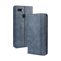 Magnetische Buckle retro Crazy Horse textuur horizontale Flip lederen case voor oppo A7 met houder & kaartsleuven & fotolijstjes (blauw) - thumbnail